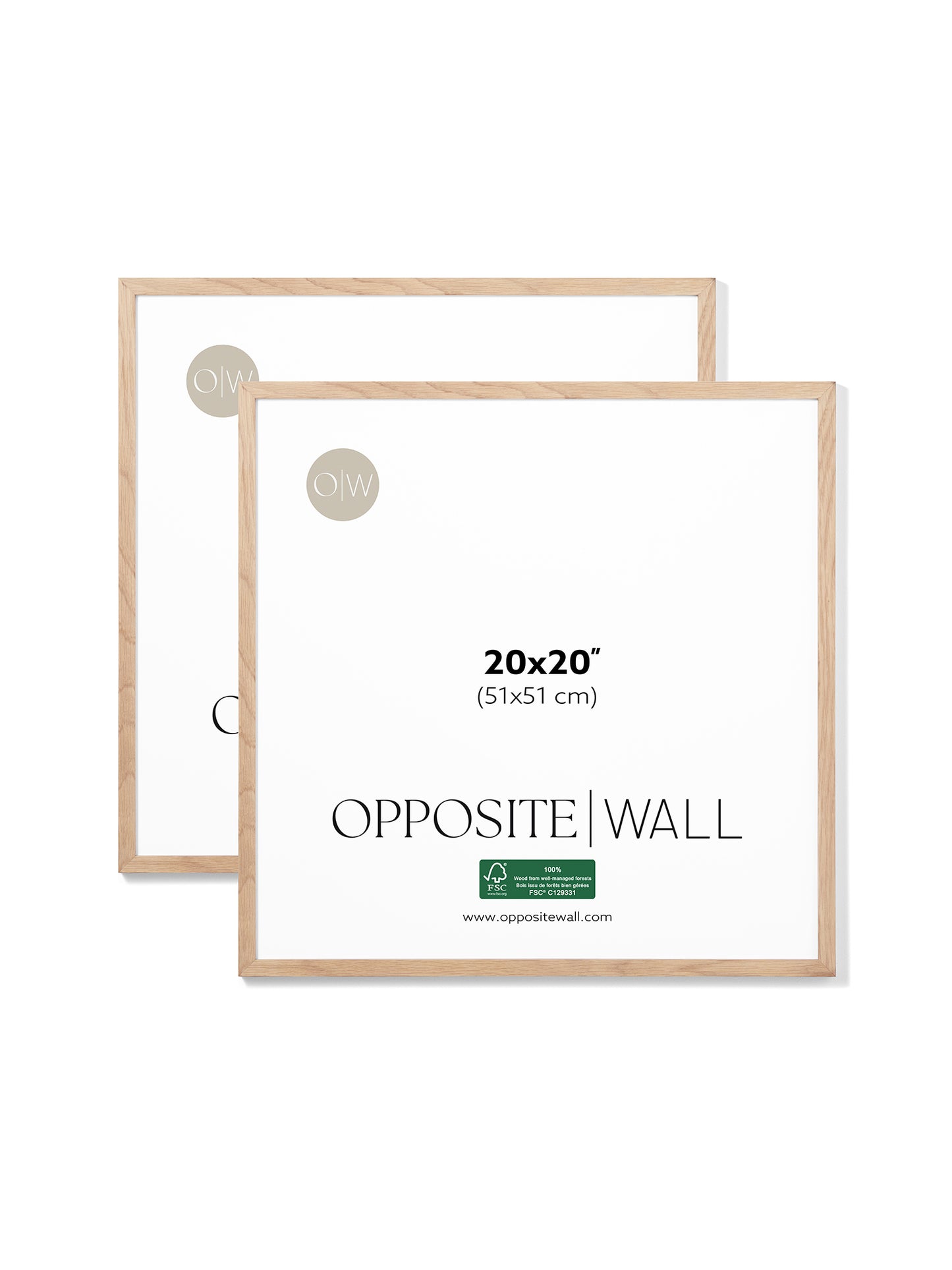 Solid Oak Frame (2 Pack), 20x20 in | 51x51 cm