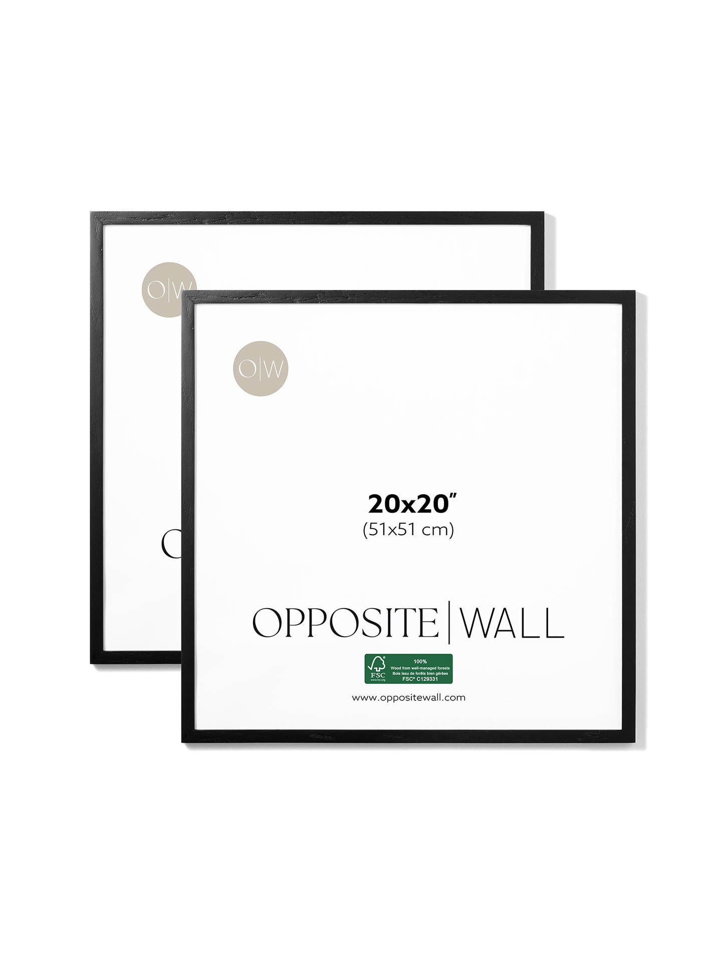 Black Oak Frame (2 Pack), 20x20 in | 51x51 cm