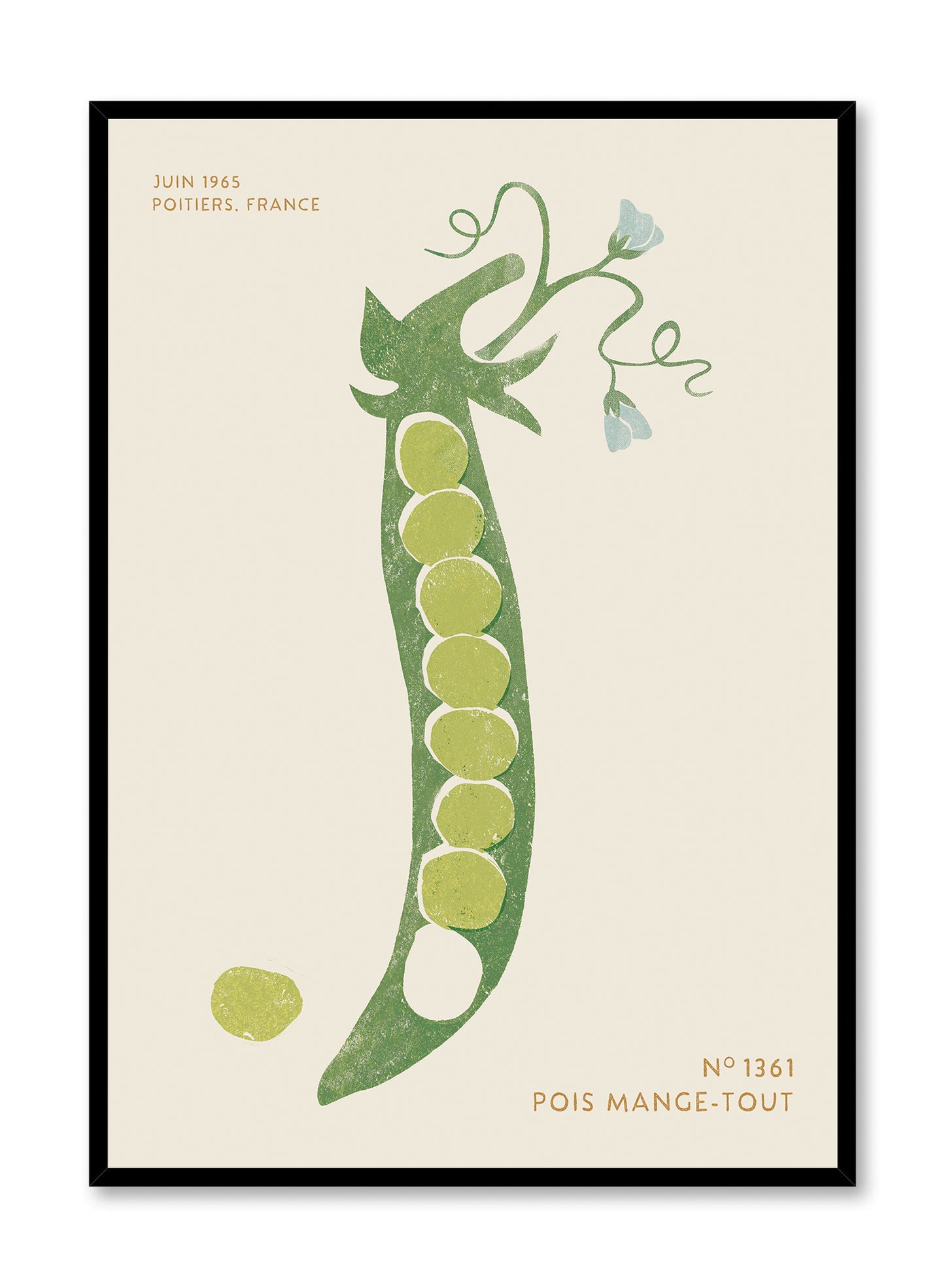 Block Print Peas in a Pod, Poster