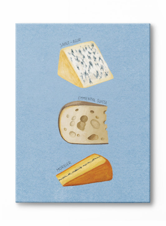 Hand Drawn Cheeses 1, Canvas