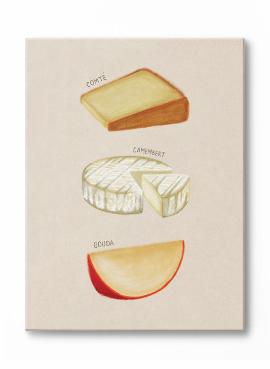 Hand Drawn Cheeses 2, Canvas