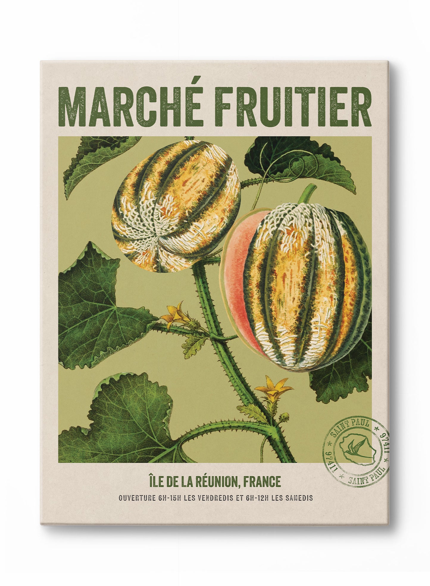 Marché Fruitier Reunion Island, Canvas