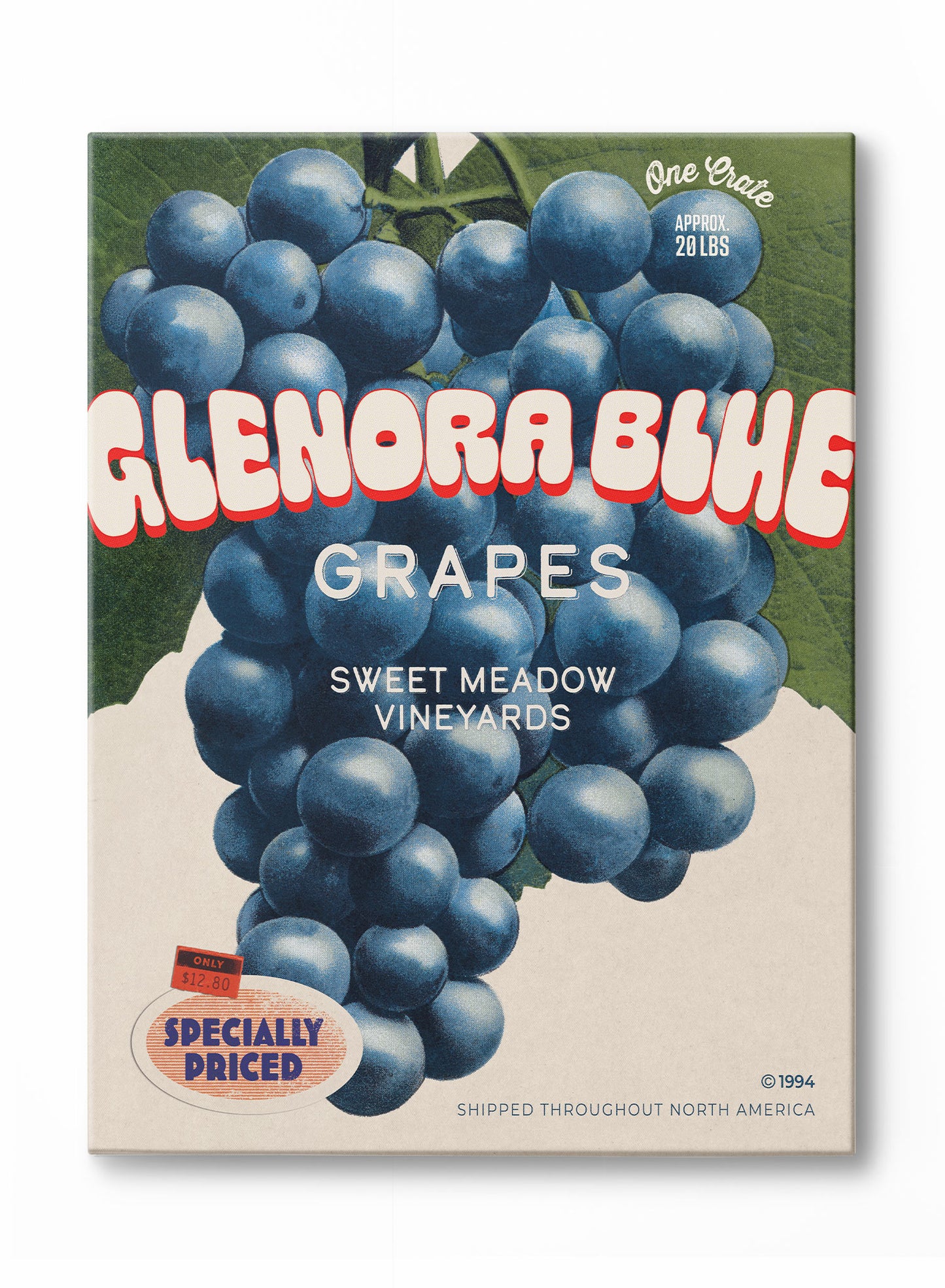 Vintage Glenora Grapes, Canvas