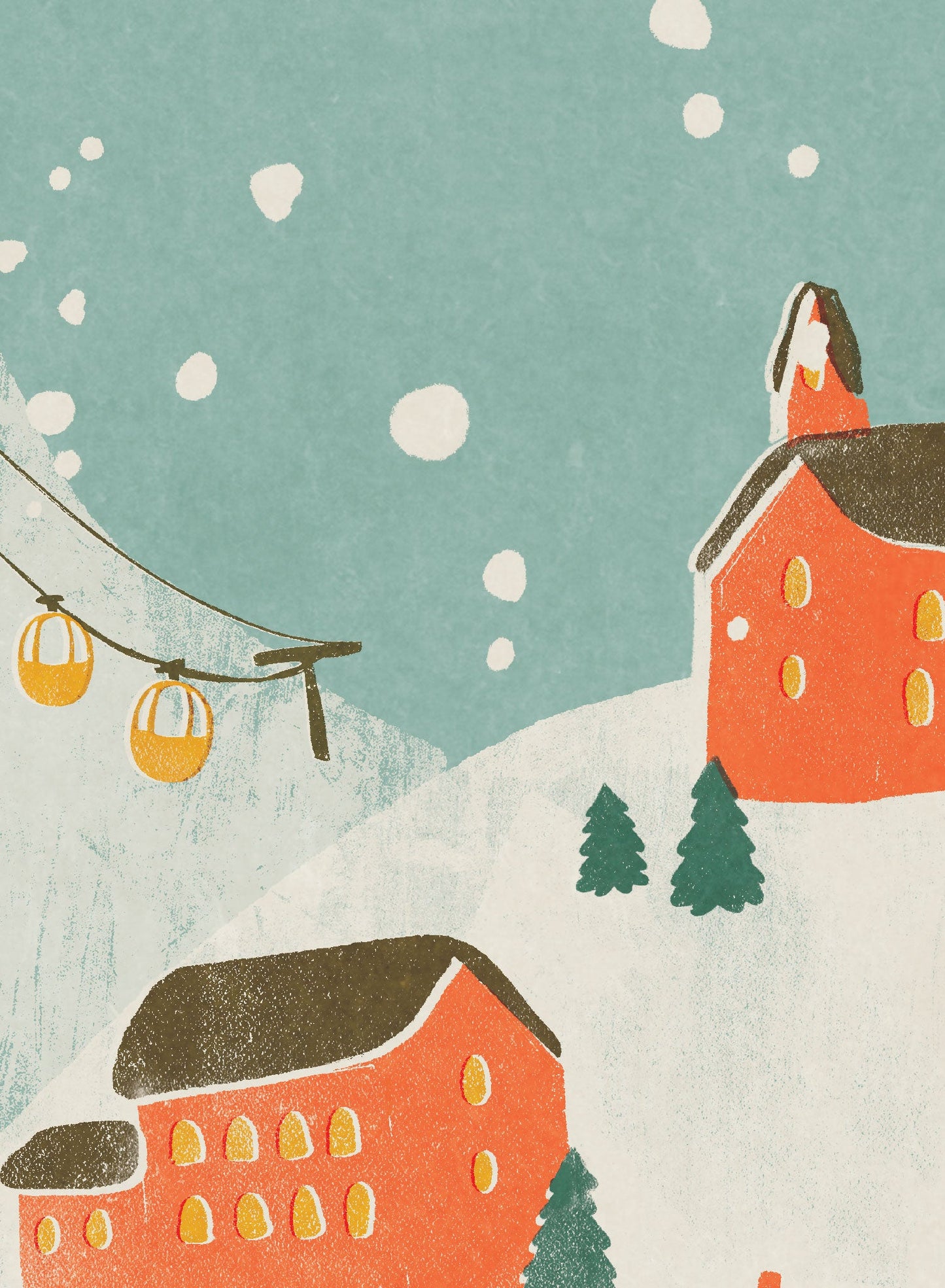 Snow Globe Winter Village, Canvas