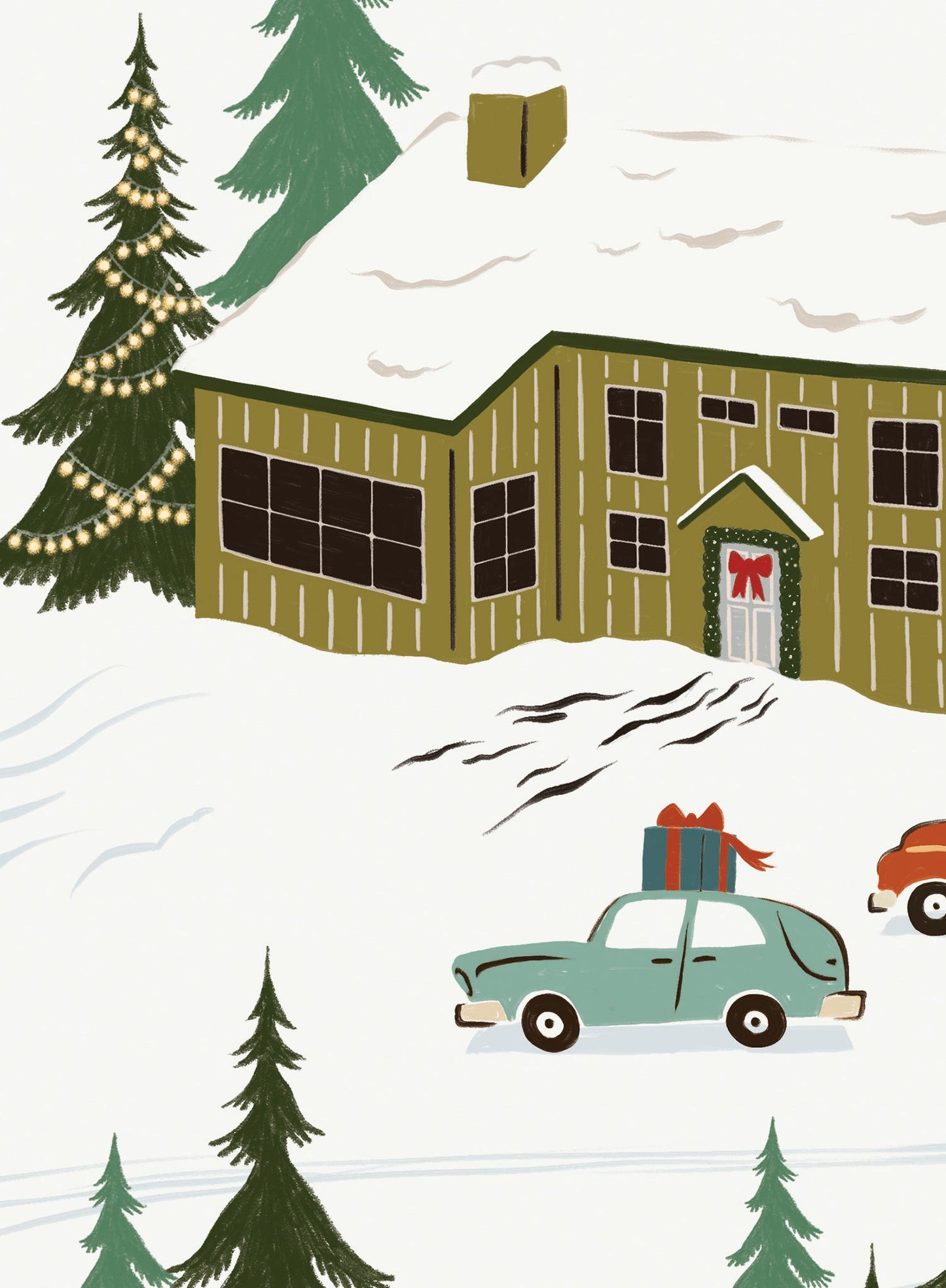 Frosted Winter Village, Canvas