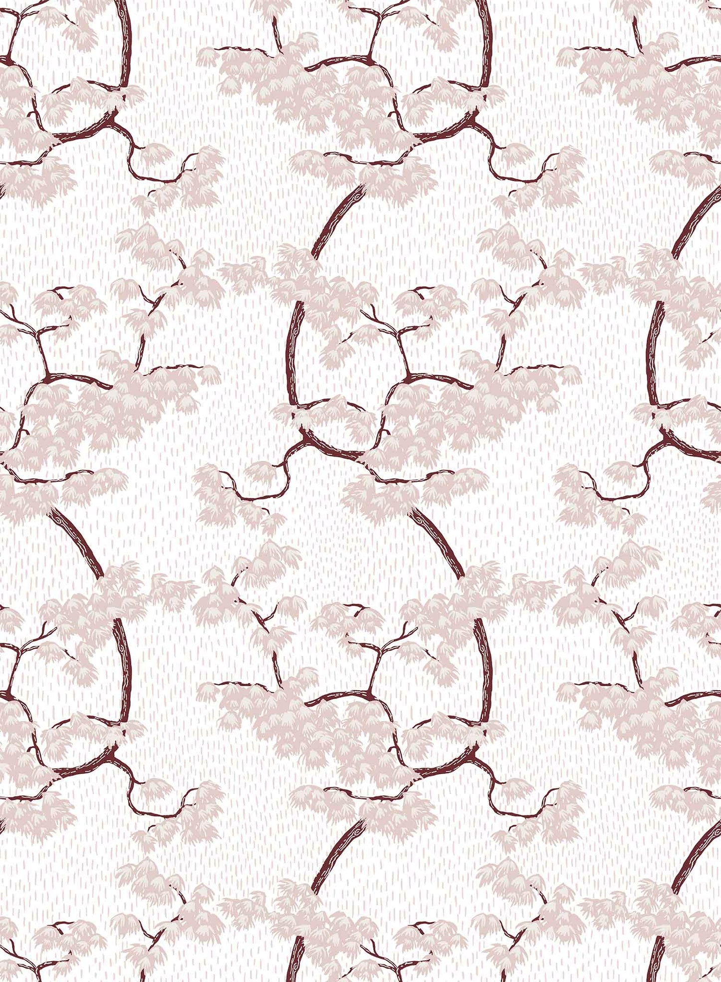 Bonasai is a minimalist wallpaper by Opposite Wall of branches of pine bonsai going down vertically.