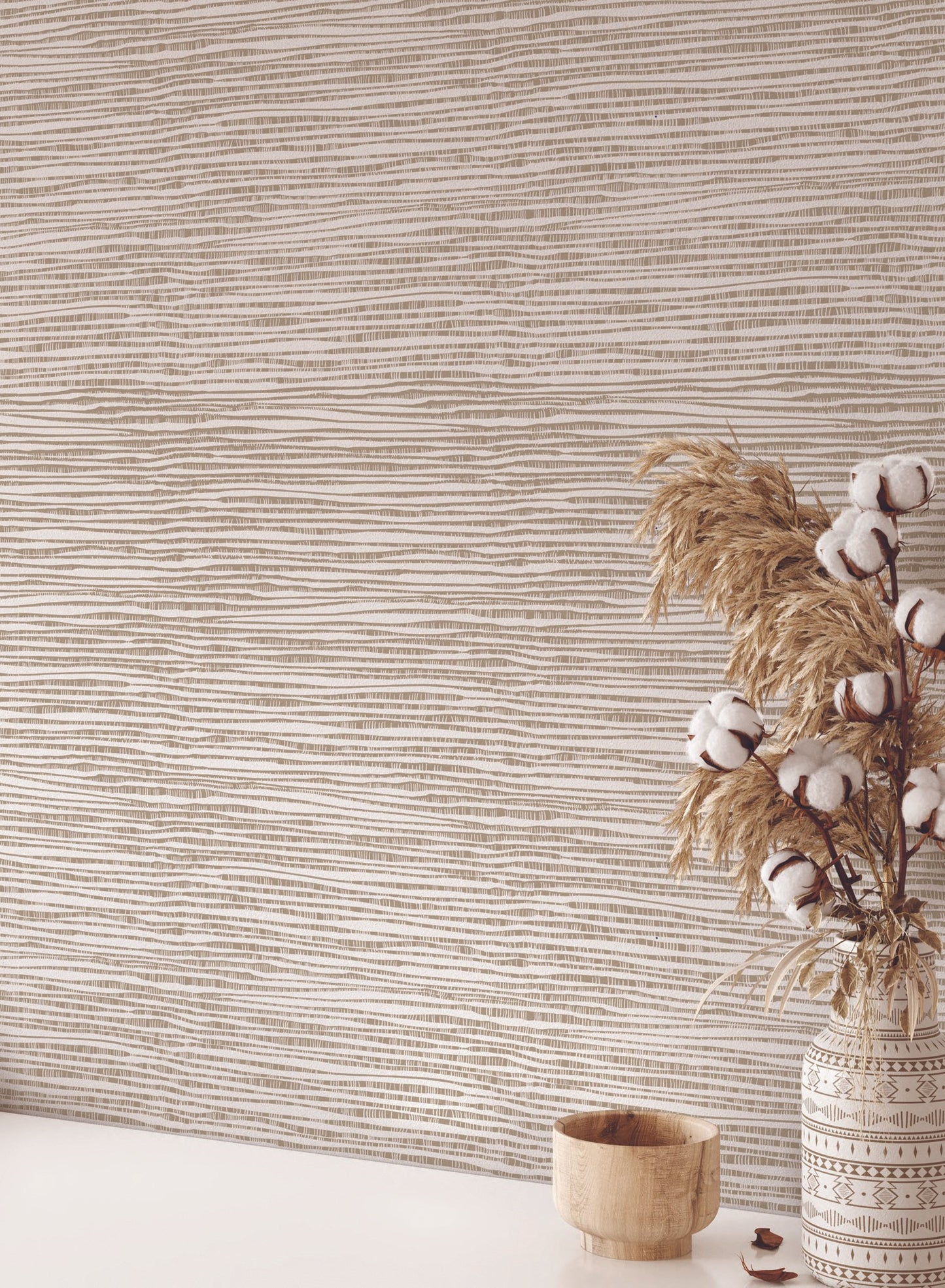 Catalogne is a minimalist wallpaper by Opposite Wall of a collection of very thin striped waves.