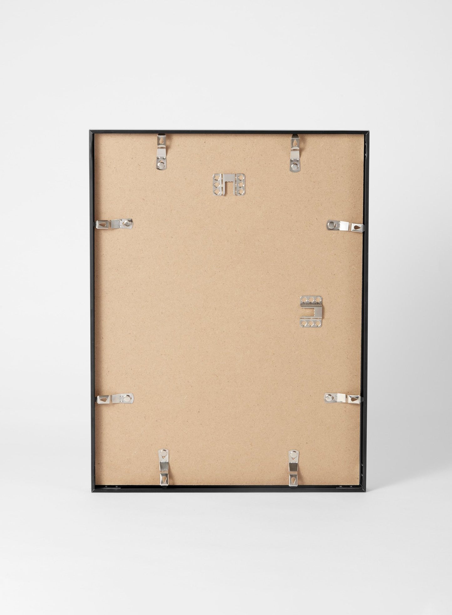 Scandinavian black aluminum metal frame by Opposite Wall - Back of the frame and metal fasteners
