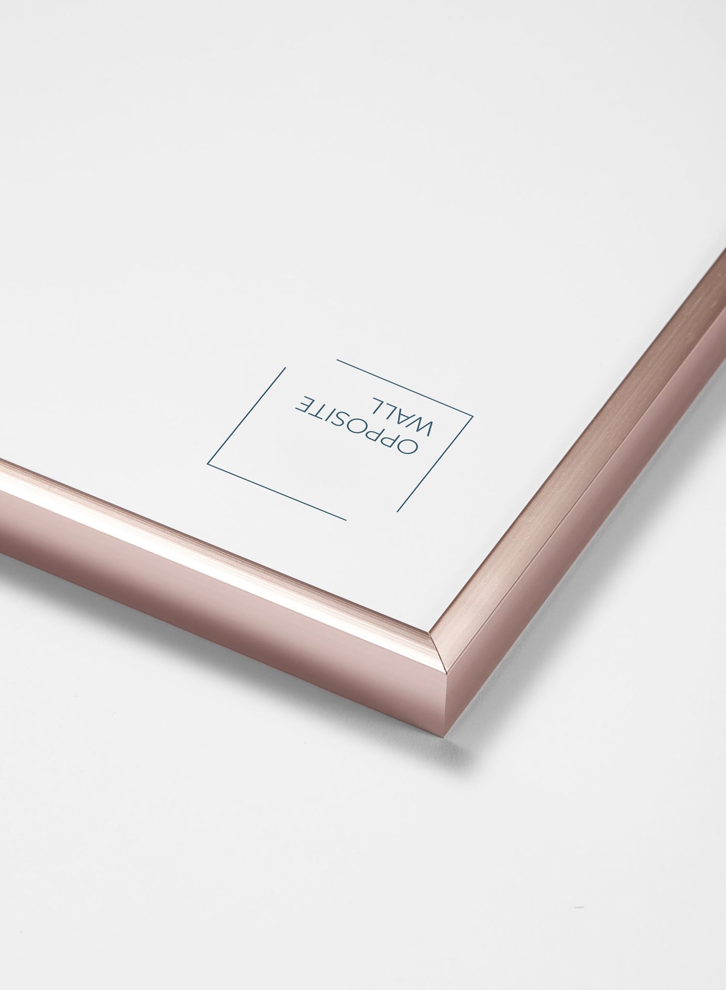 Scandinavian rose gold aluminum metal frame by Opposite Wall - Corner of the frame - Size 8x10 inches