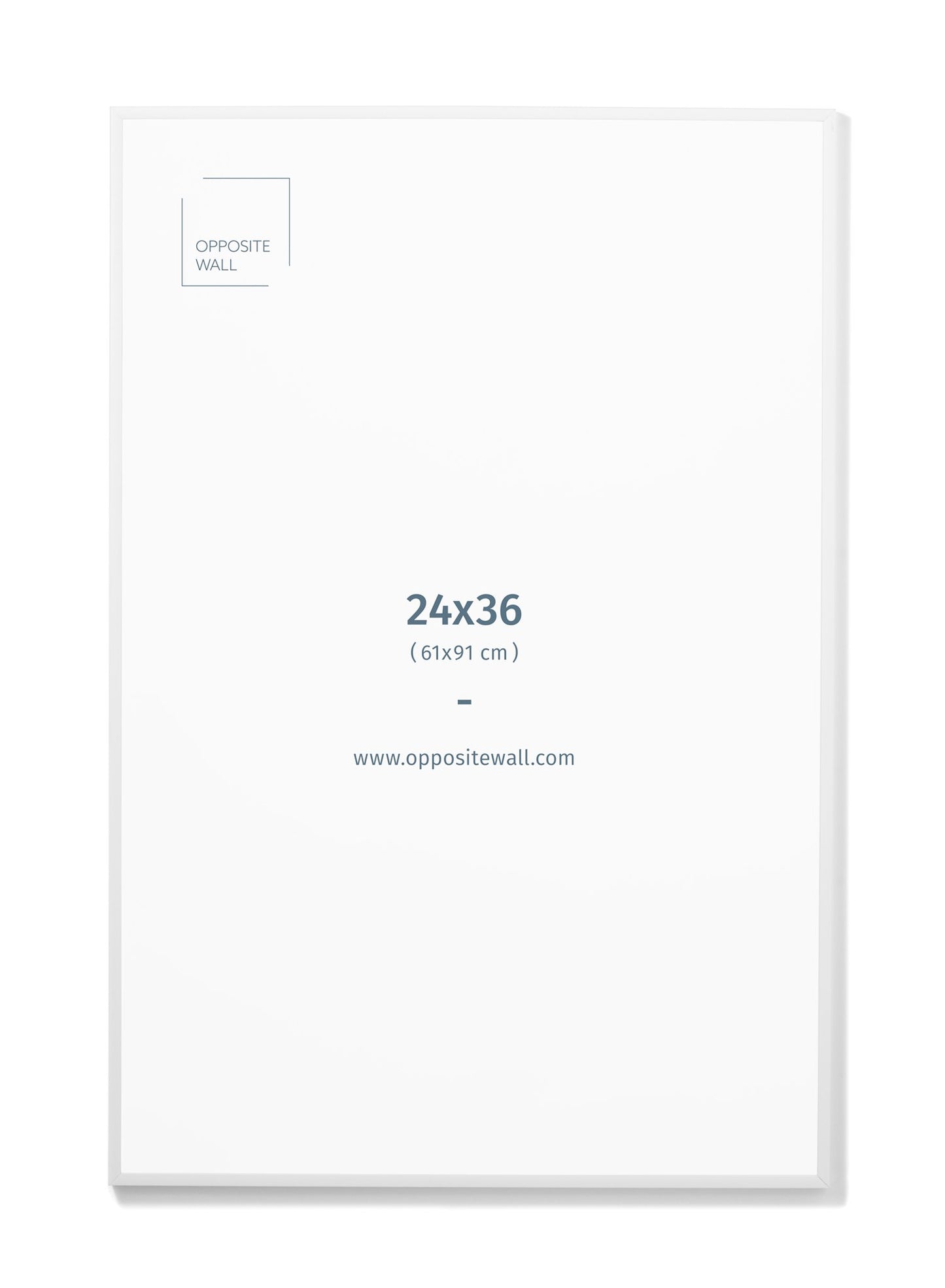 Scandinavian white aluminum metal frame by Opposite Wall - Front of the frame - Size 24x36
