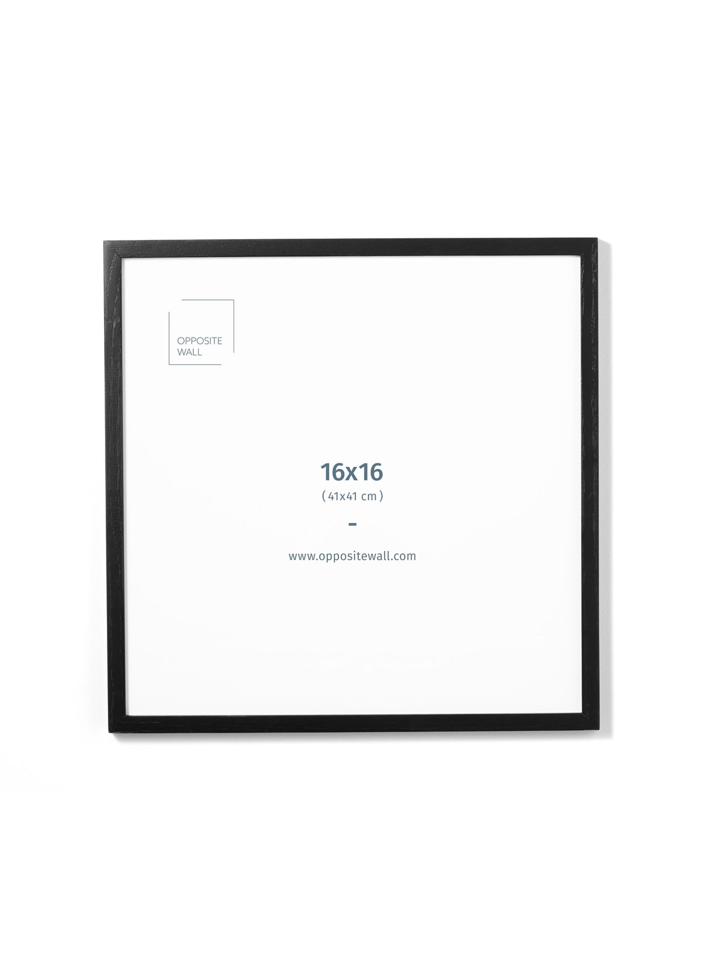 Scandinavian black oak frame by Opposite Wall - with trendy Overlap leaf photography - Front of the wood frame - size 16x16 inches