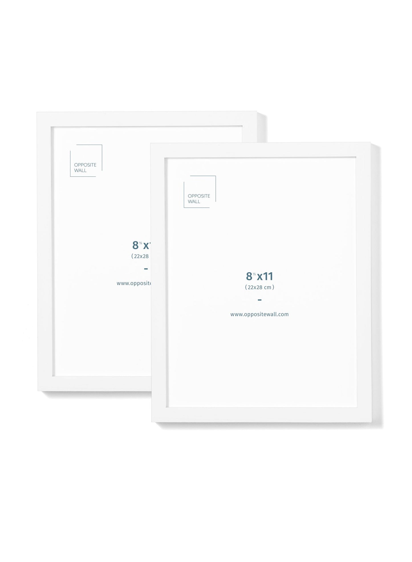 Scandinavian white oak frame duo by Opposite Wall - Front of the frame - Size 8.5x11 inches
