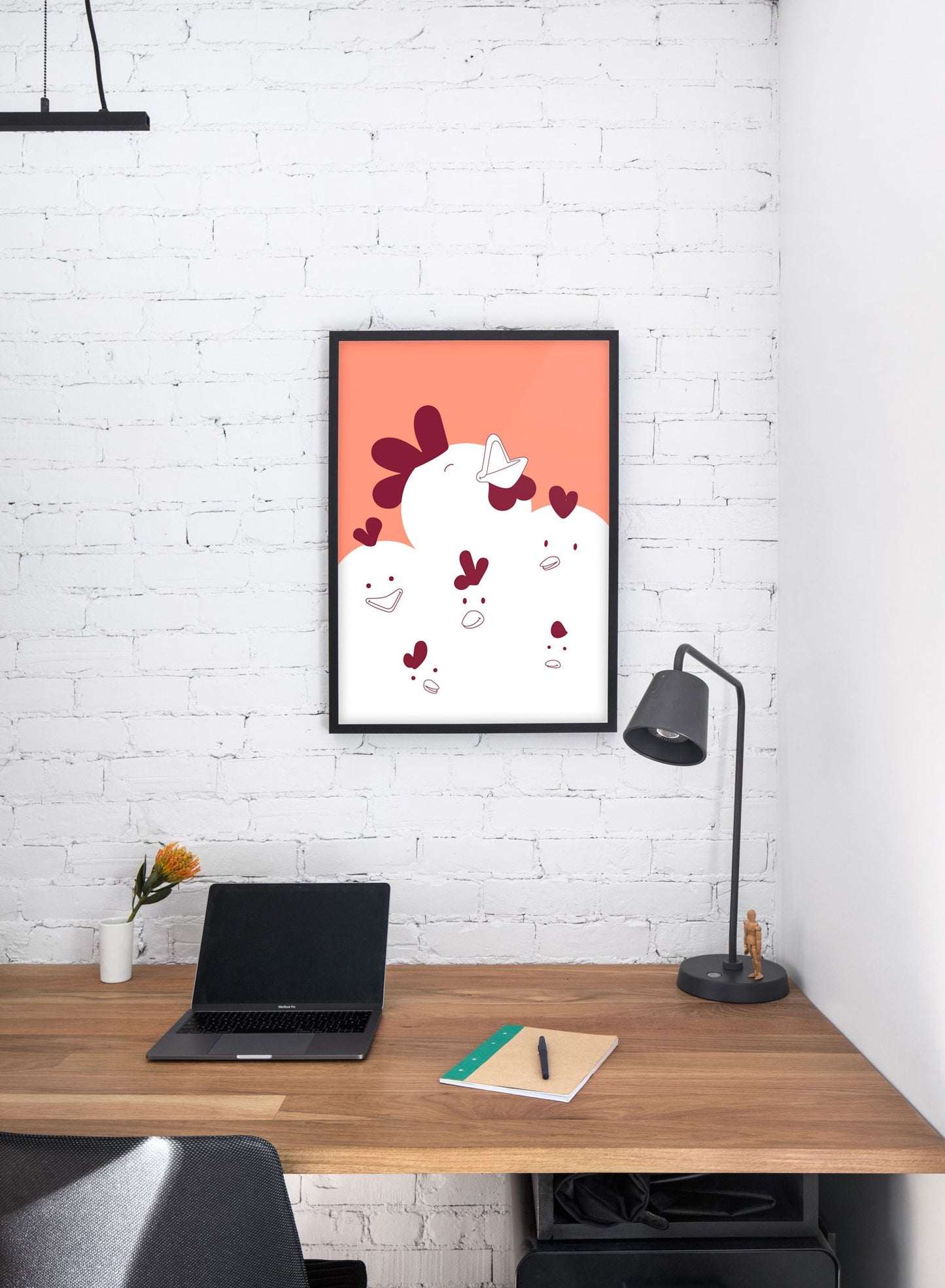 Modern minimalist poster by Opposite Wall with chicken illustration - kids collection - personal office