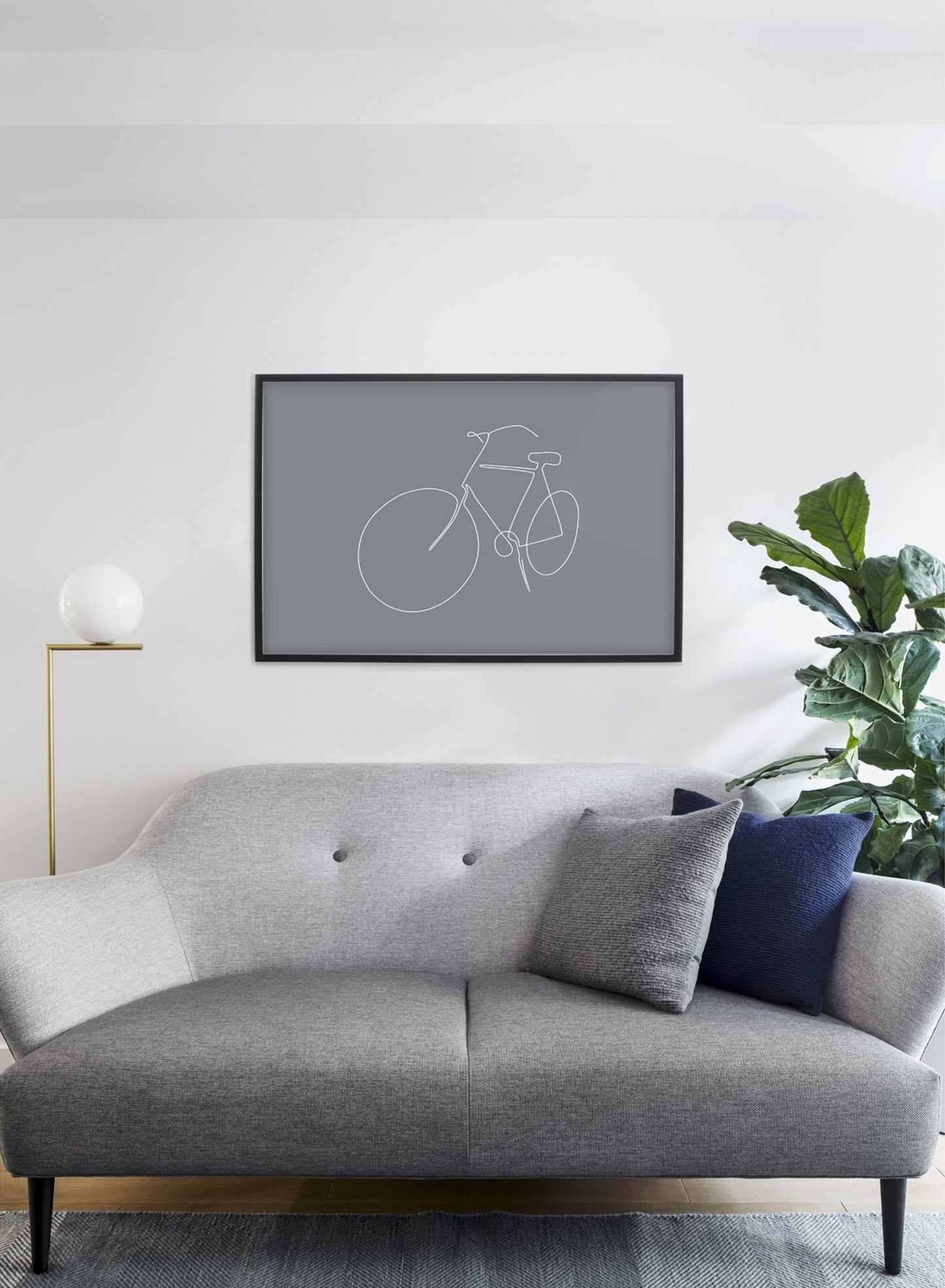 Modern minimalist poster by Opposite Wall with abstract illustration of Fresh Start in Grey - Living room