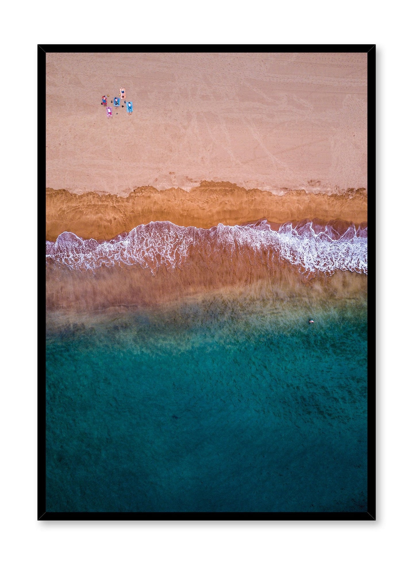 Scandinavian art print by Opposite Wall with aerial art photo of The Beach