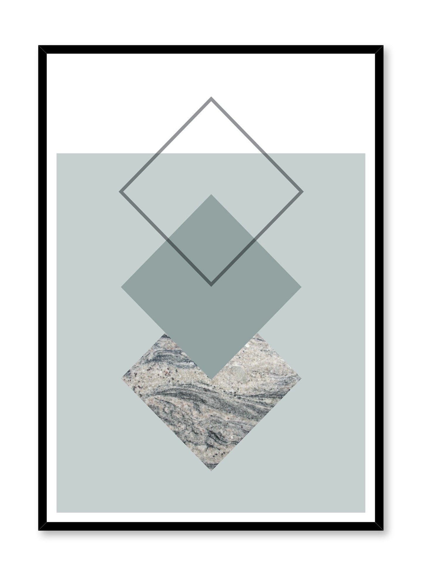 Scandinavian art print by Opposite Wall with trendy Laurel green and marble abstract graphic design