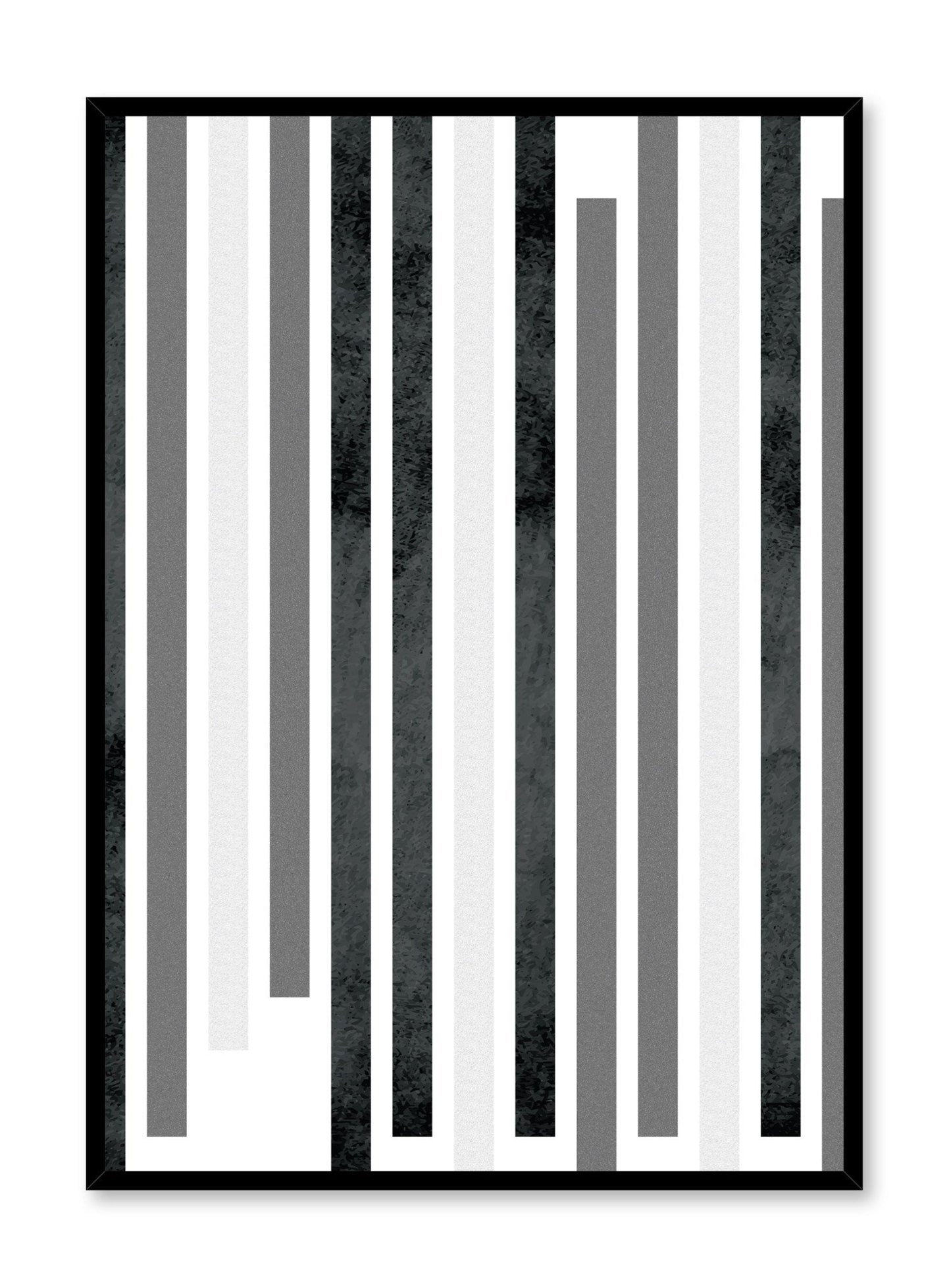 Scandinavian art print by Opposite Wall with Zoom Out black and white graphic textured lines design