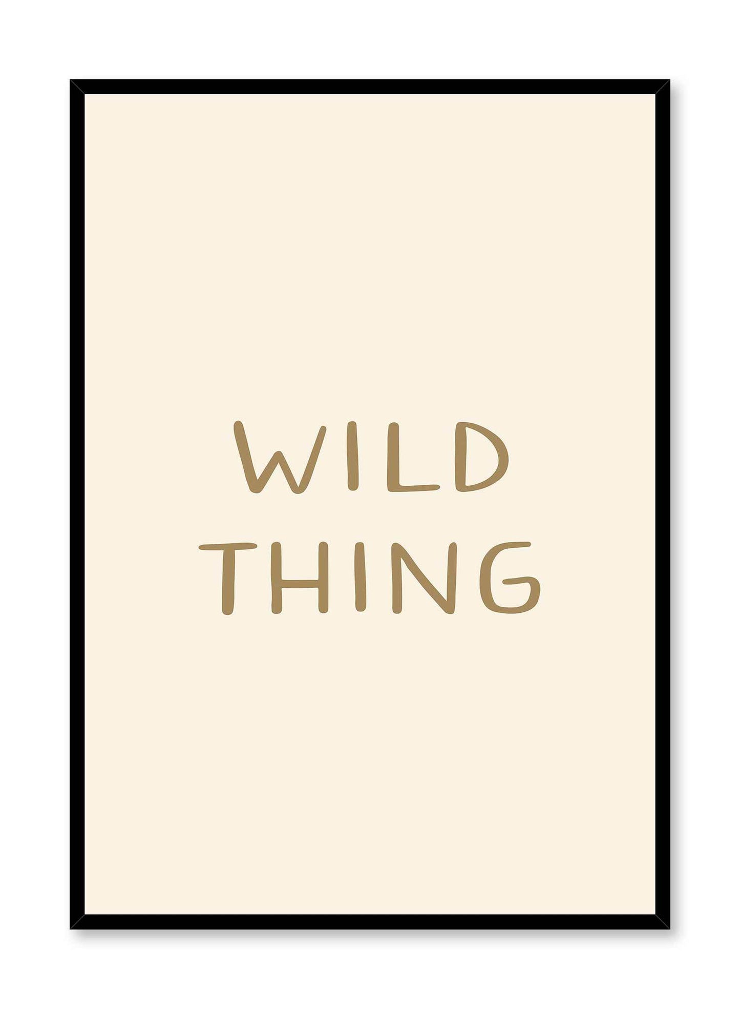 Wilding Out is a minimalist typography of the words "Wild Thing" written with a round handwriting by Opposite Wall.