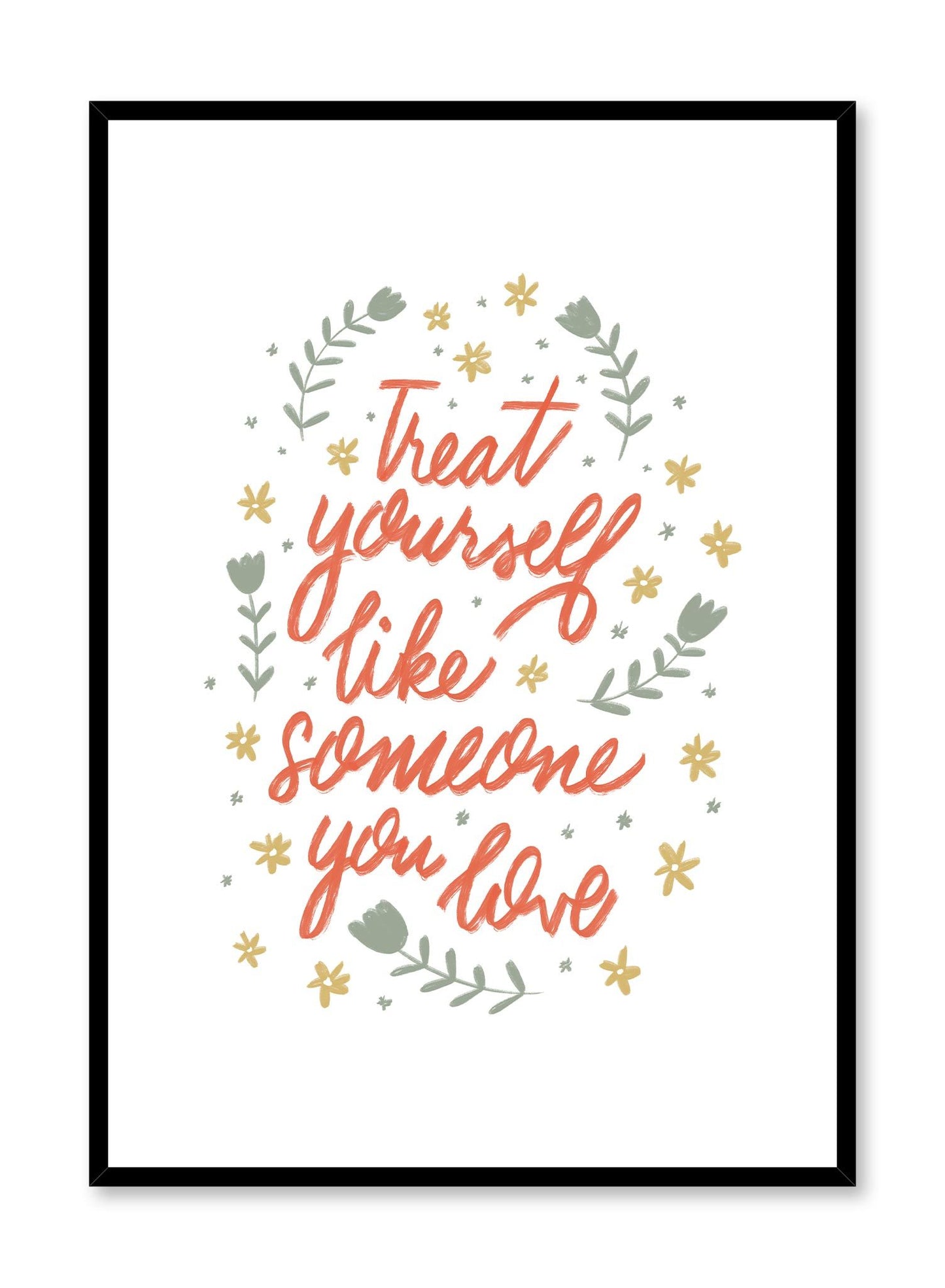 Inner BFF is a minimalist typography by Opposite Wall of the message "Treat yourself like someone you love" as a reminder to love yourself.