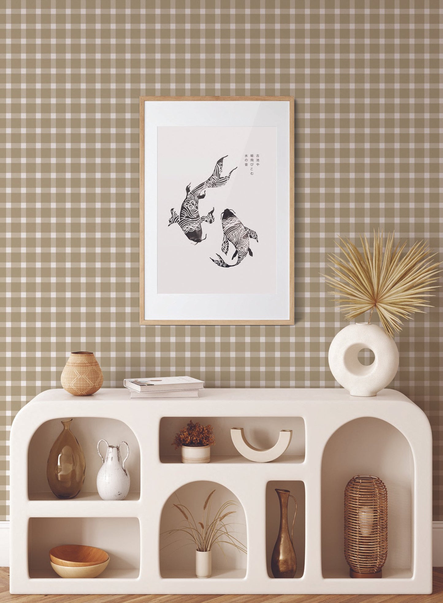 Dorothy is a minimalist wallpaper by Opposite Wall of a soft pastel checkered pattern.