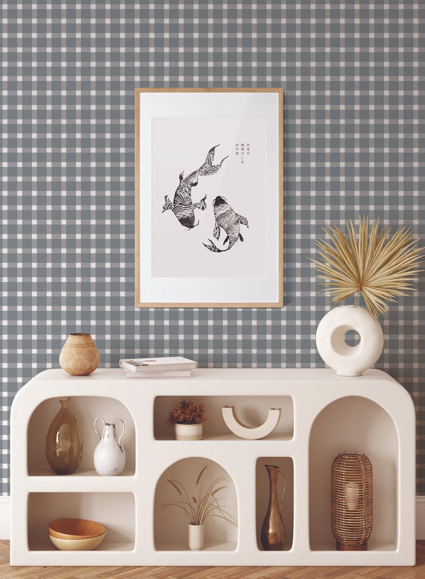 Dorothy is a minimalist wallpaper by Opposite Wall of a soft pastel checkered pattern.