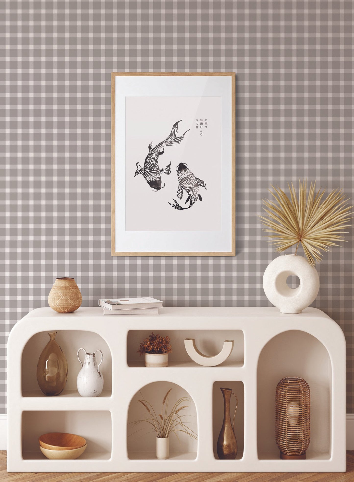 Dorothy is a minimalist wallpaper by Opposite Wall of a soft pastel checkered pattern.