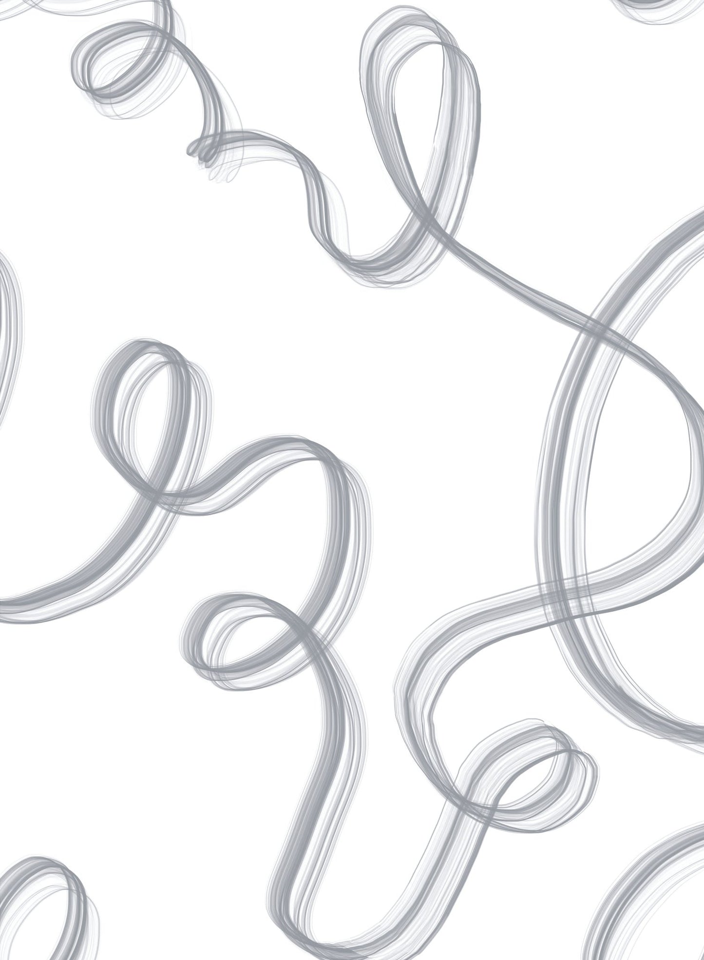 Up in Smoke is a minimalist wallpaper by Opposite Wall of cursive lines travelling on the wall.