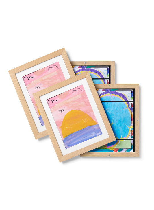 Kids Art Frame in Solid Oak (2 Pack), 8.5x11 in | 22x28 cm