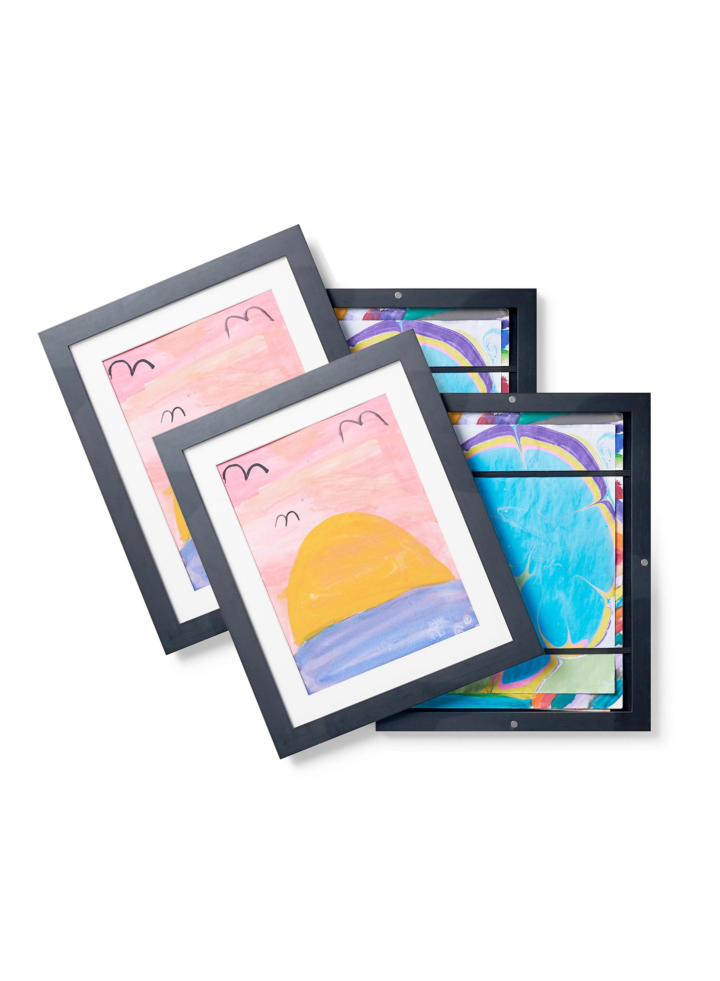 Kids Art Frame in Black Solid Wood (2 Pack), 8.5x11 in | 22x28 cm