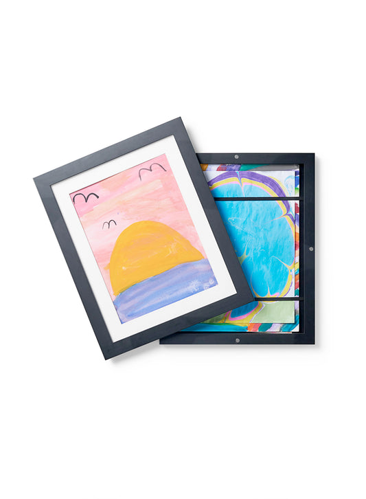 Kids Art Frame in Black Solid Wood, 8.5x11 in | 22x28 cm