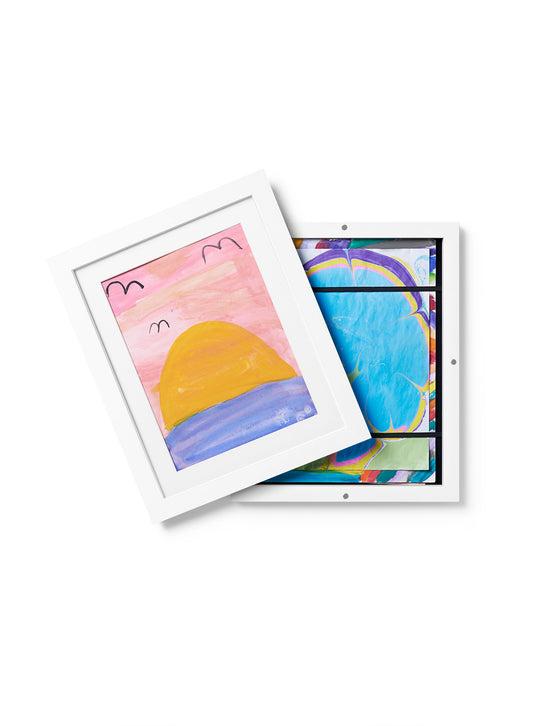 Kids Art Frame in White Solid Wood, 8.5x11 in | 22x28 cm