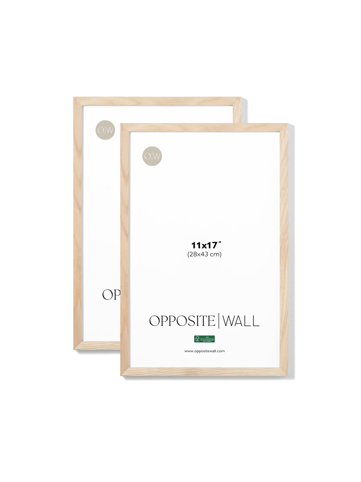 Solid Oak Frame (2 Pack), 11x17 in | 28x43 cm