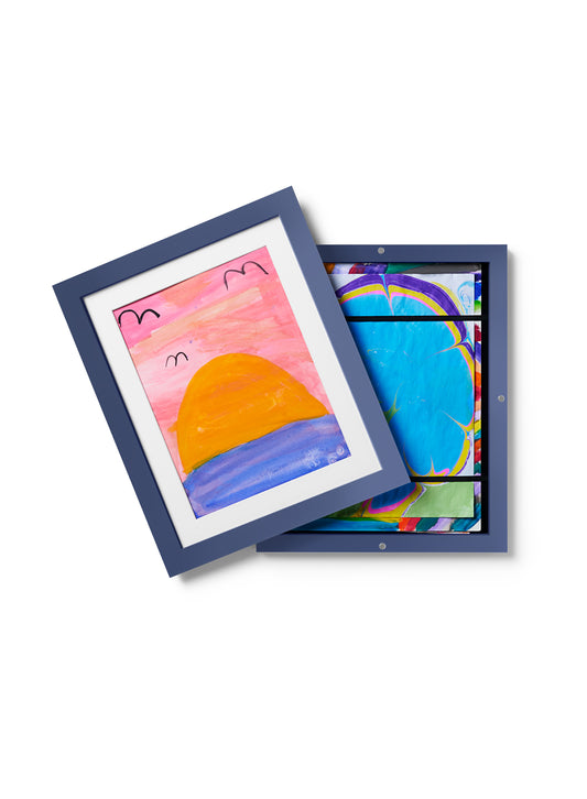 Kids Art Frame in Blue Solid Wood, 8.5x11 in | 22x28 cm