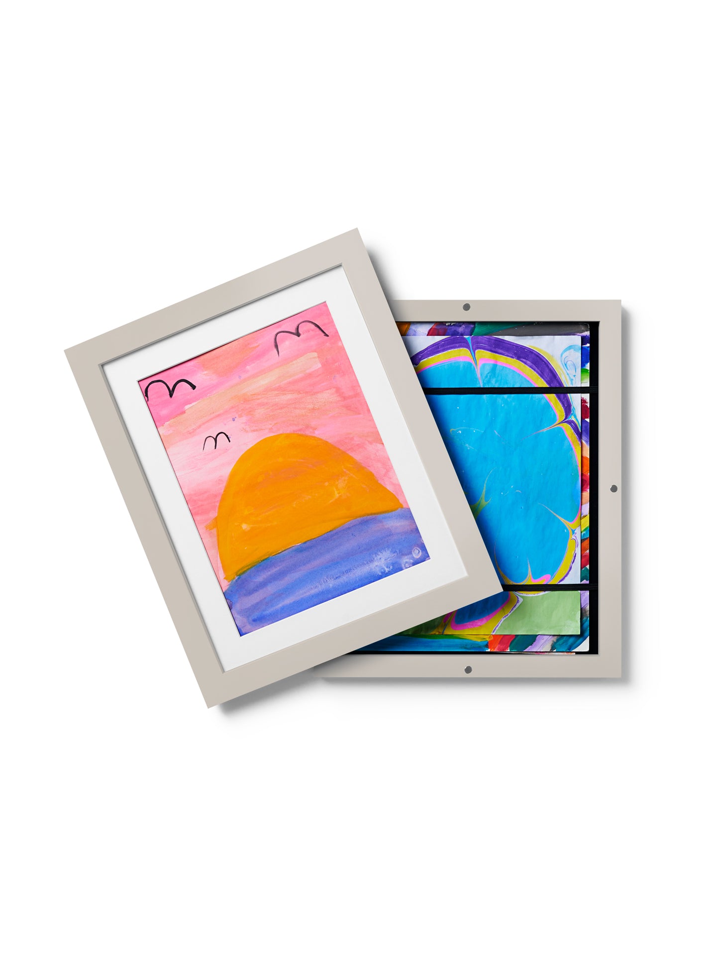 Kids Art Frame in Grey Solid Wood, 8.5x11 in | 22x28 cm