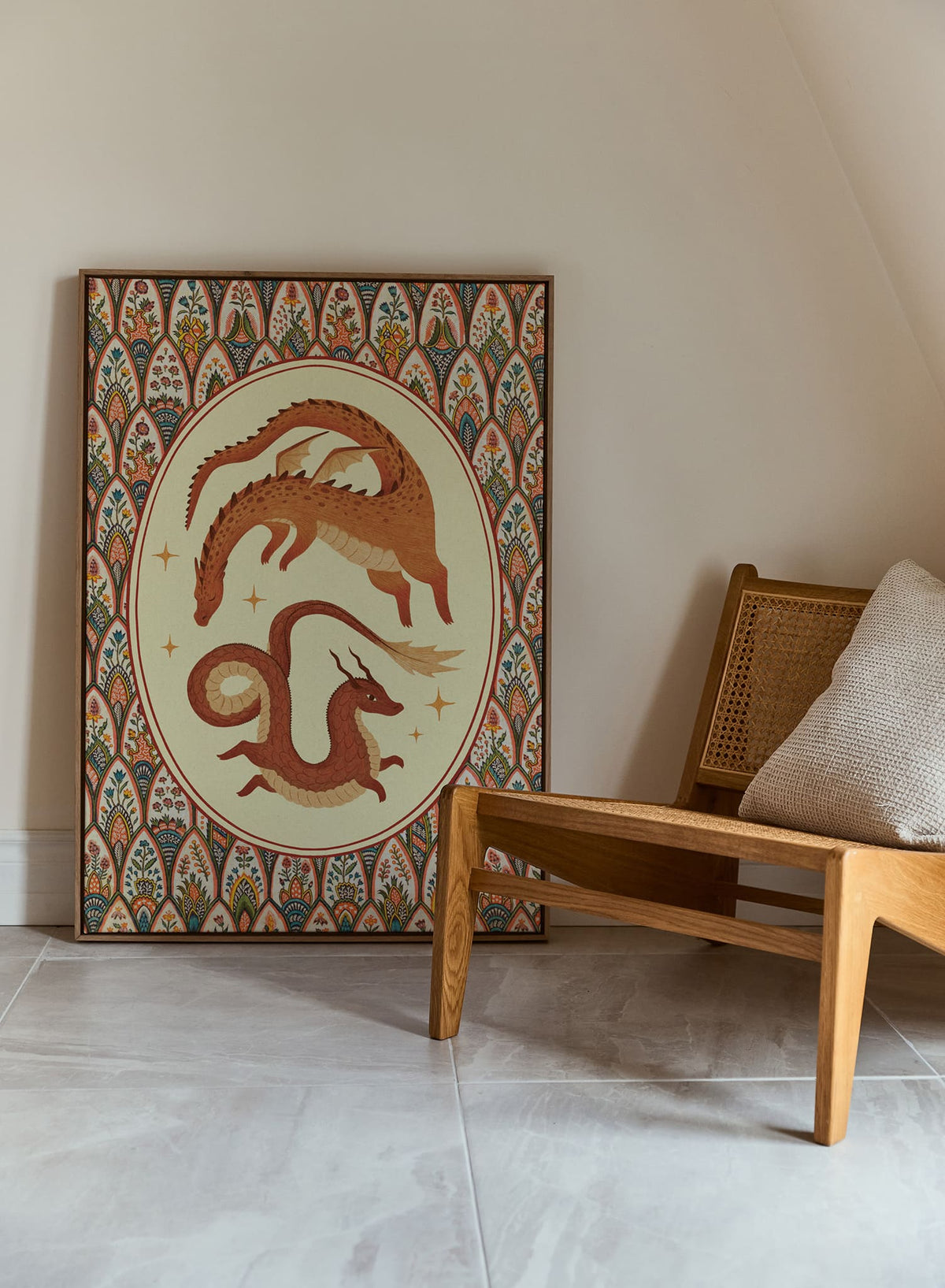 Deux dragons qui jouent (rouille), Affiche