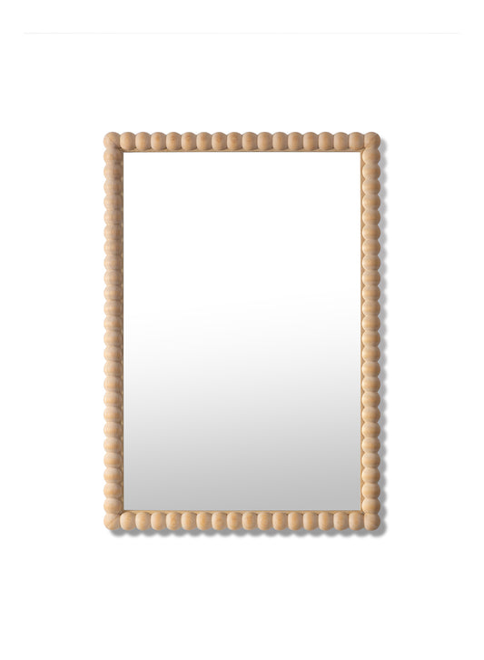 Small Sand Bobbin Mirror – Natural, Oak Frame, 20x30 in | 51x76 cm