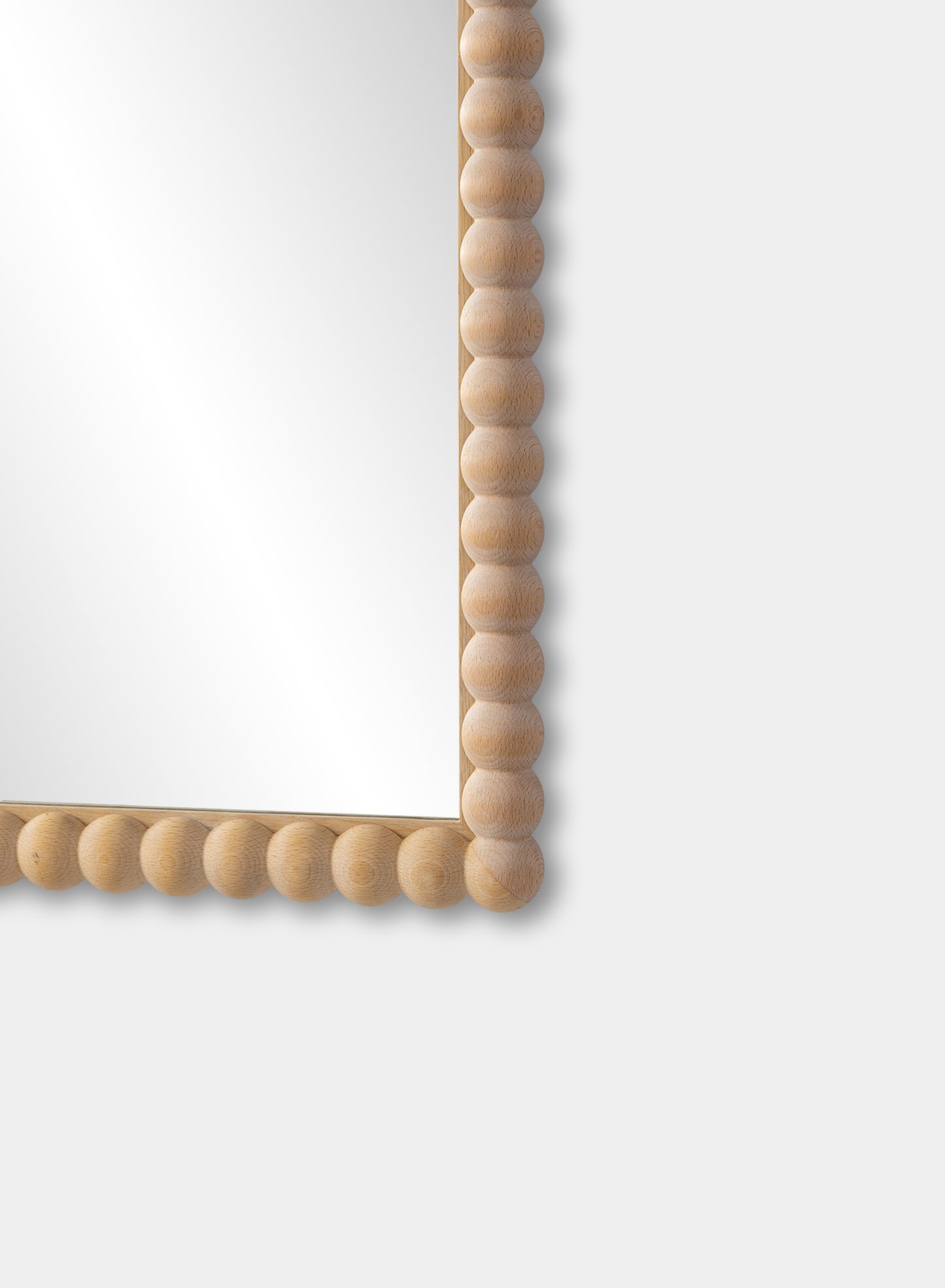 Large Sand Bobbin Mirror – Natural, Oak Frame, 28x40 in | 70x100 cm