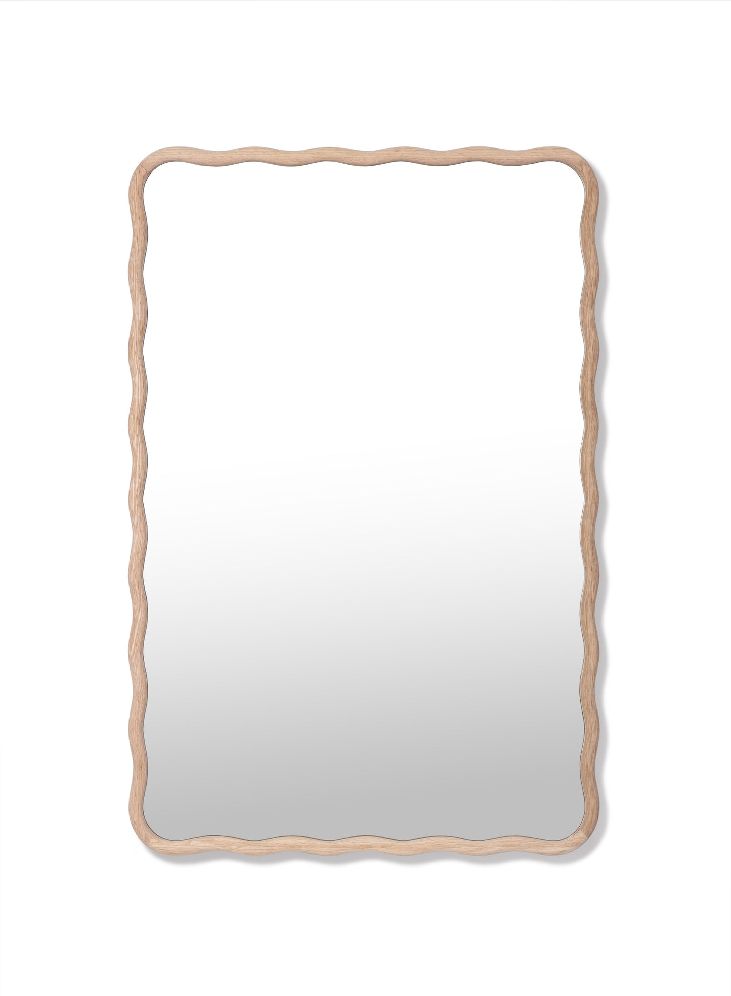 Petit miroir ondulé Ocean – Naturel, cadre en chêne, 20x30 po | 51x76 cm