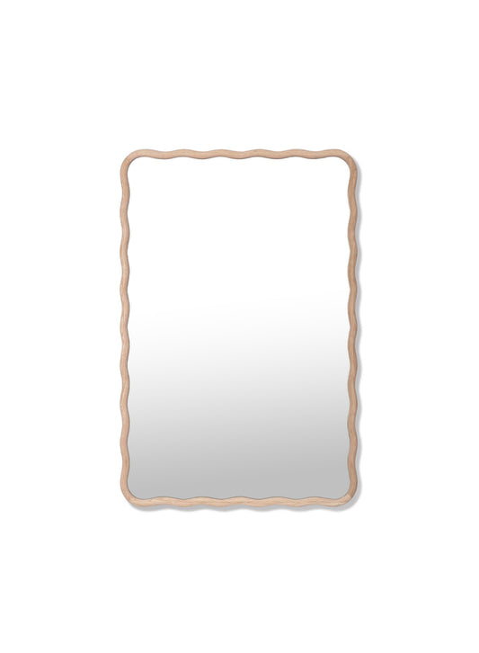 Small Ocean Wavy Mirror – Natural, Oak Frame, 20x30 in | 51x76 cm