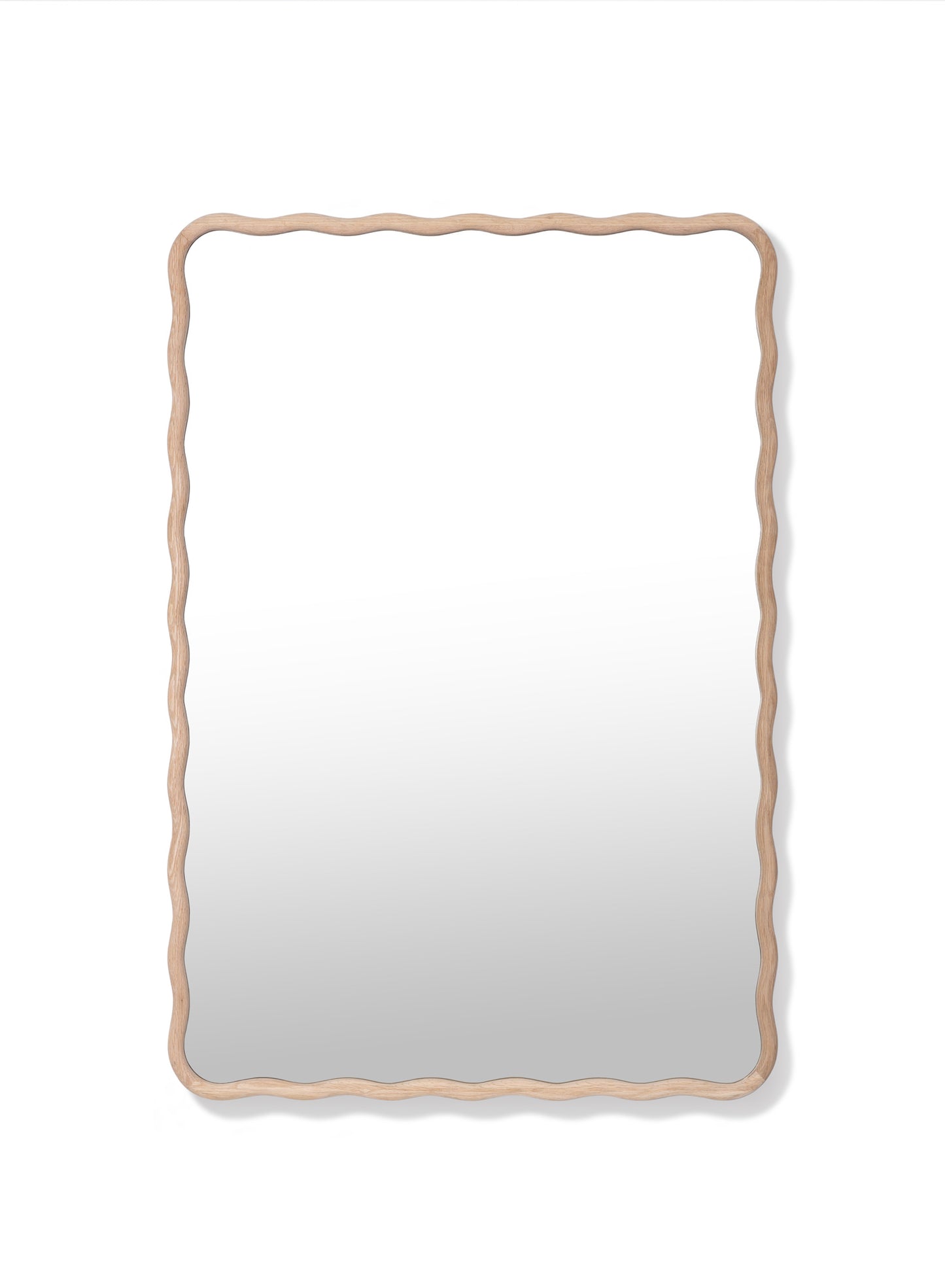 Grand miroir ondulé Ocean – Naturel, cadre en chêne, 28x40 po | 70x100 cm