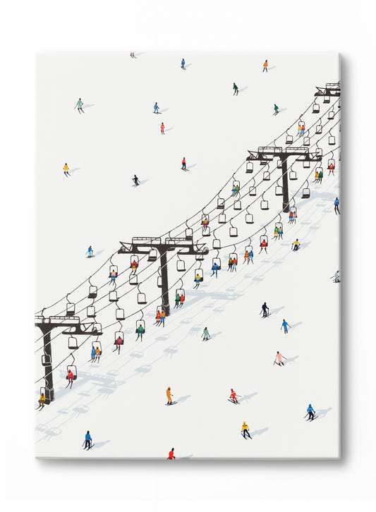 Crowd Skiing, Canvas