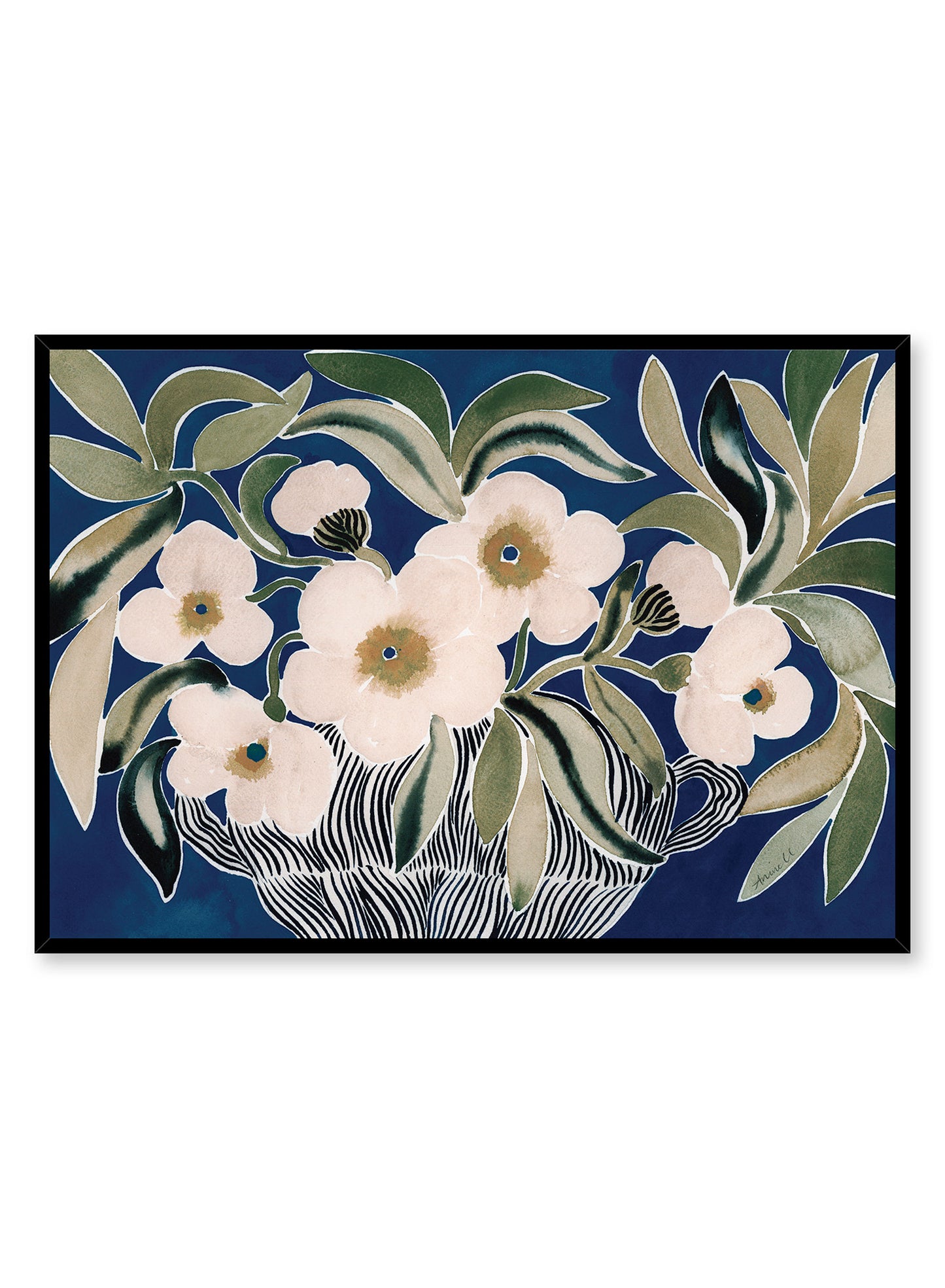 Peonies in Blue, Poster