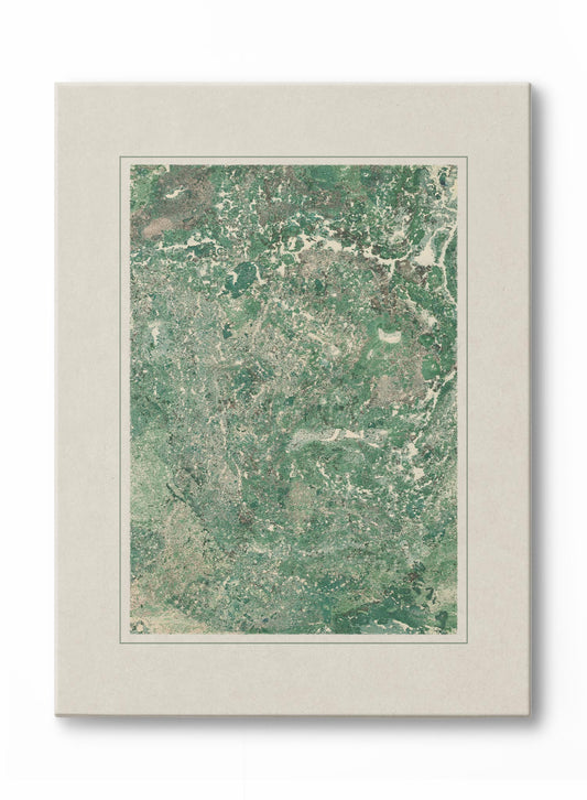 Florentine Marbling in Emerald, Canvas