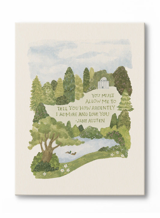 Mr. Darcy Love Quote, Canvas