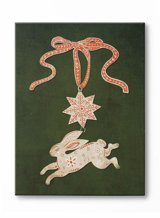 Holiday Hare-loom Green, Canvas