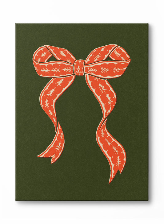 Vintage Holiday Bow Traditional, Canvas