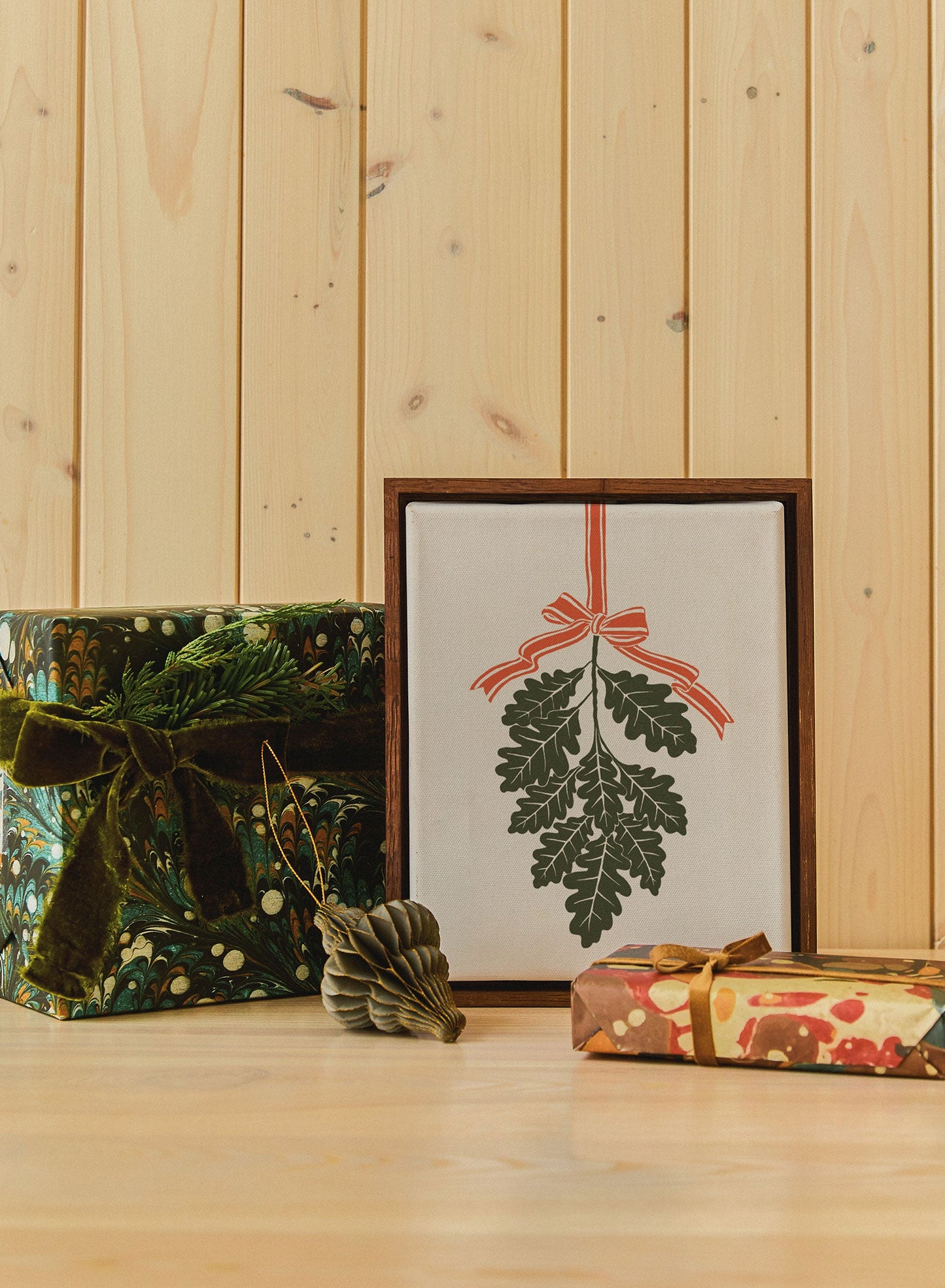 Branch and Bow Red, Canvas