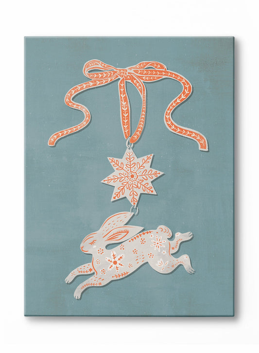 Holiday Hare-loom Blue, Canvas