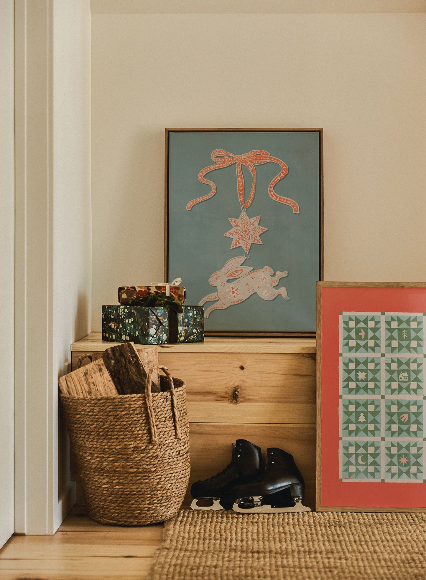 Holiday Hare-loom Blue, Poster