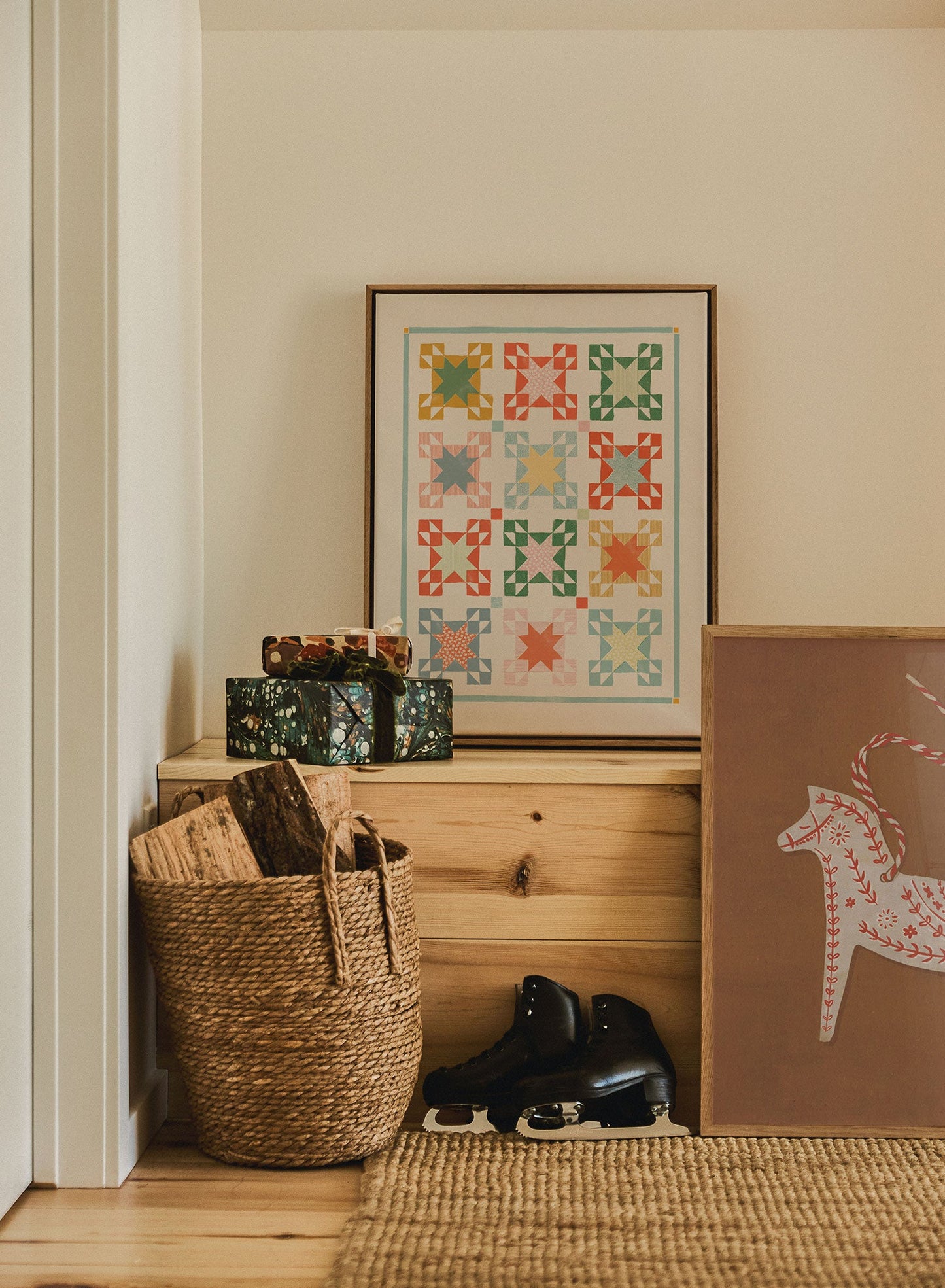 Vintage Winter Quilt, Canvas